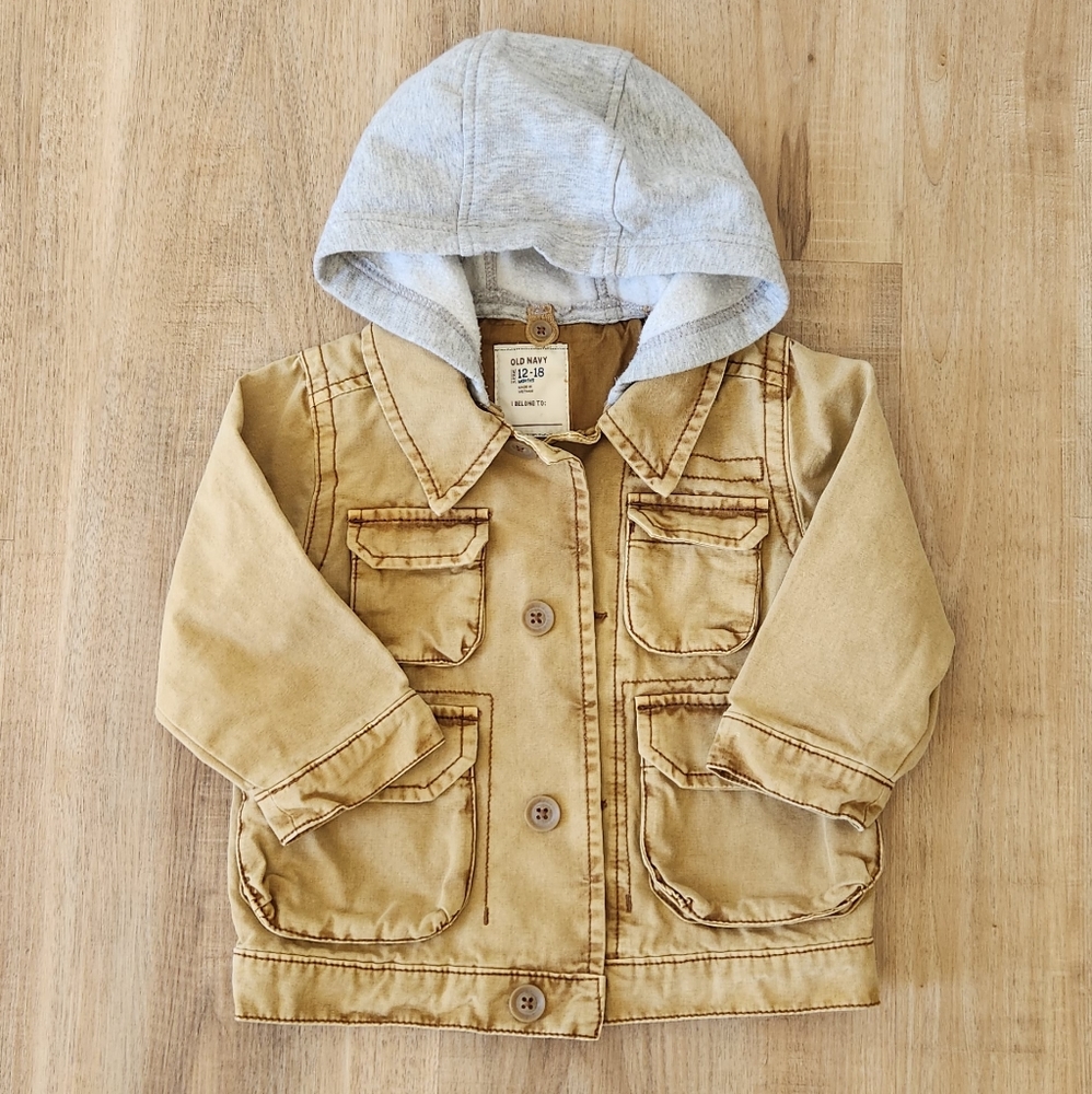 Old Navy 12-18M Tan Cargo Jacket